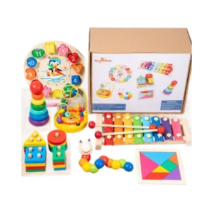 8-piece Set Montessori Early Education Eco-friendly Wooden Baby Intellectual Development Toys
