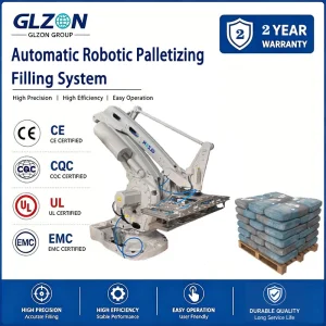 Palletização Robótica Automática para Sacos de Cimento Sistema de Palletização Robótica para Sacos com Válvula