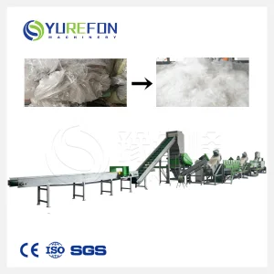 نفايات زجاجات بلاستيكية من مادة PET رقائق براميل منصات/PP/HDPE كتل مطاطية/أنابيب PVC/أفلام PE أكياس منسوجة ضخمة آلة سحق القمامة مصنع إعادة التدوير آلة الغسيل
