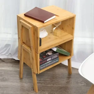 Mesa de cabeceira de bambu ecológica