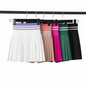 High Waist Sports Fitness Short Skirt Women's Quick Dry Running Badminton Tennis Skirt Pleated Pickleball Skirt