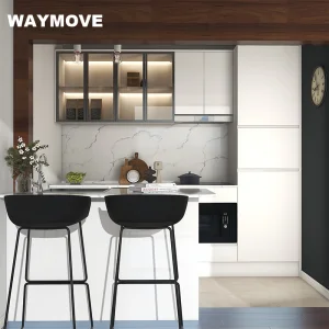 Premium PVC Coated Kitchen Cabinets with Waterproof Aluminum Frame
