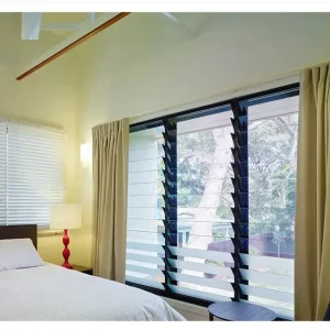 Modern Style Aluminum Profile Glass Jalousie Customized Adjustable Glass Louver Window