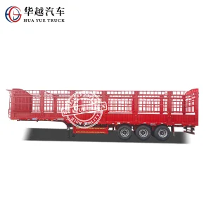China Factory 3axles Tri Axle 50t 80t 50 Tons 40FT Fence Stake Trailer Semi Storehouse Transportation Great Quality