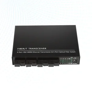 4 Fiber 4 Ethernet Fiber Switch Industrial Optical Switch for CCTV Network