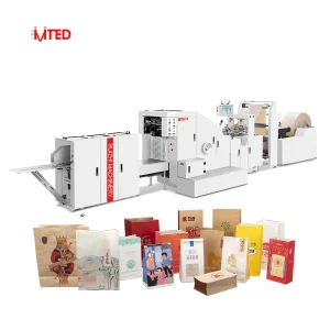 RZFD-190 2/4 Color High Productivity Manufacturing Paper Eco Bag Squsquare Shaping Maker Machine Flexo Printing Inline
