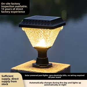 LED Solar Ground Insert Light Garden Villa Post Lamp, Outdoor Waterproof Fence Gate Courtyard Wall Landscape Light