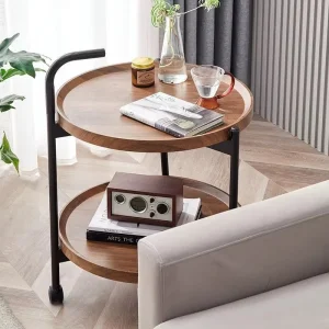 Double-Layer Simple Tea Cart Mobile Trolley