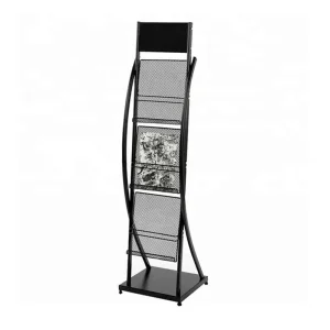 OEM Custom Floor Standing Metal Magazine Rack Multi Pocket Brochure Display Stand Factory Direct Supply