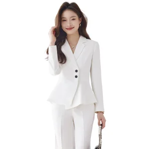 Navy Blue Small Suit Set for Women 2024 Spring/Summer High-End Professional Attire Elegant, Intellectual, Goddess-Like Formal