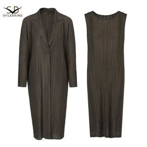 Best Women's Pleated Long Open - Front Coat Factories, Exporter