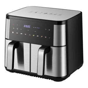 5+5L Arge-Capacity Double-Barrel Electric Fryer Multifunctional Stainless Steel Touch Screen Oven Smart Double-pot Air Fryer