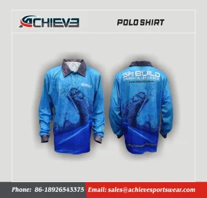 OEM Ocean Series Sublimated Long Sleeve Polo Shirt – Custom Fishing & Workwear Supplier, Product
