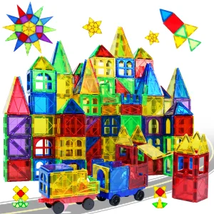 Kids Magnetic Tiles 100 Pcs Building Blocks Colorful 120 Pcs Magnet Magnetic Building Block Magnetic Tiles For Kid