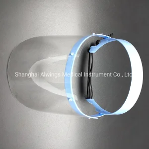 Medical Disposable Transparent Anti Fog Face Shields with Elastic Band Blue Fram