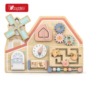 Kids Wooden Farm Busy Board Toy