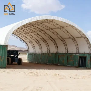 40x80ft 40x40ft 80x80ft PVC Fabric Double Truss Shipping Container Shelter Waterproof Warehouse Canopy Hangar