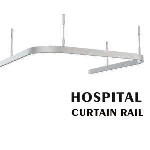 Hospital Aluminum Curtain Rail Hardware Metal Part Ceiling Mount Bendable Track