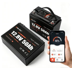 Enlzh Wholesale Lifepo4 Battery 12.8v 50ah Bluetooth Ip65 Waterproof Deep Cycles Rechargeable Solar Battery