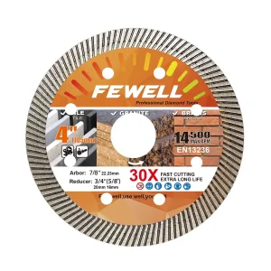 Hot Press 4 Inch 105*1.3*10*22.23mm Ultra Thin Turbo Diamond Saw Blade for Tile Bricks Granite Concrete Marble Cutter