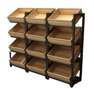 2025 Grossandel Supermarket Wooden Fruit Display Board Supermarket Shelves