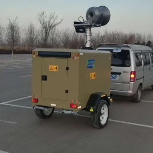 عمود telescopic محمول لصد الرياح مع شعار مخصص لمراقبة مواقع البناء