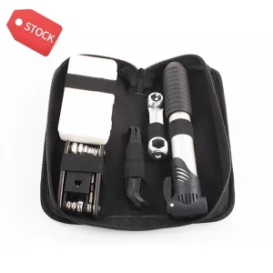 Conjunto de Reparação de Bicicleta, Conjunto de Pneus, Bomba, Conjunto de Chaves de Reparação, Bicicleta de Montanha, Ferramenta Multifuncional Portátil de Reparação de Bicicleta com Mini Bomba