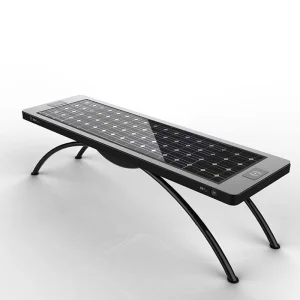 Multifunctional Outdoor Solar Bench Integrated USB Charging LED Light WiFi Bluetooth Speaker