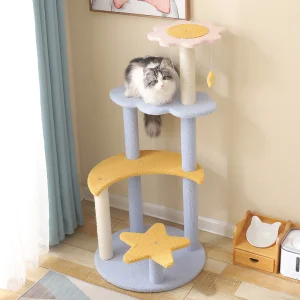 New Trending Floral Aesthetic Modern Fluffy Forest Cat Tree Wholesale Scratching Post High Quality Tree Tower for Cat