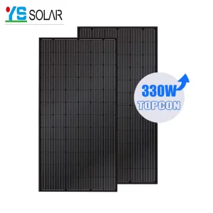 330W High Efficiency Perc Solar Panel Full Black Half Cell N-Type Polycrystalline Silicon Monocrystalline Silicon Glass Front