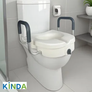 Premium Lightweight Raised Toilet Seat with Customizable Armrests Medical Use