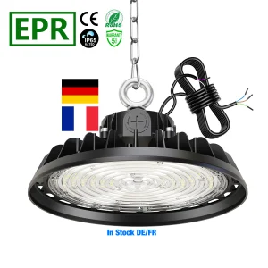 EU DE FR In-Stock UFO For LED High Bay Light 150LM/W Adjustable CCT 100W To 240W Aluminum Lamp Body For Factory Use