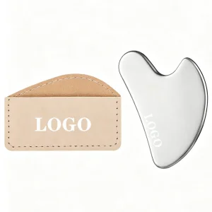 Custom Logo Stainless Steel Gua Sha Facial Massage Tool Face Sculpting Jawline Shaper Double Chin Reducer Lymphatic Drainage