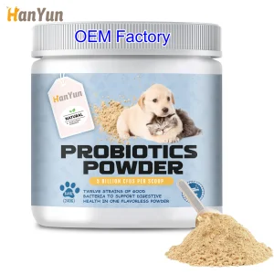 Hanyun Organic Probiotics Powder For Dogs &amp; Cats Free Sample Pet Probiotic Digestive Enzymes Supplement For Digestion Health