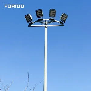 Forido 4IP65 6m 8m 10m 12m 15m 1500W 1200W 300W 400W Waterproof Outdoor Adjustable Solar LED Flood High Mast Lighting Light with Pole for Airport Sports Stadium