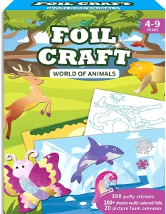 Roll Over Image to Zoom in Art &amp; Craft Activity Toys Kit, Foil Fun Animals Crafts, DIY Creative Toy