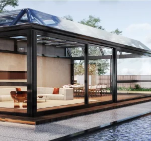 Energy Efficient Aluminum Conservatory with Tempered Glass Roof for Living Space
