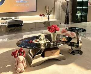 Luxury Stone Coffee Table Set