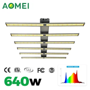 640W Full Spectrum LED Grow Light with 730nm IR, High Ppfd Spider Bar Design, Flowering Enhancement for Commercial Cultivation