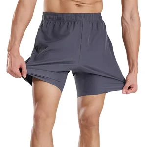 High-Quality XH-Fashion Custom Logo 2 in 1 Mens Athletic Running Shorts