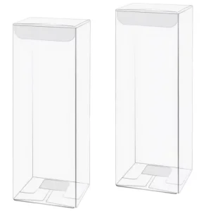 Clear Tall Rectangular PET Plastic Box Transparent Folding Case Cosmetic Lipstick Essential Oil Retail Display Packaging
