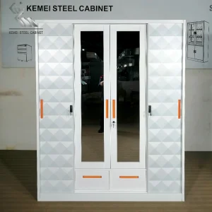Hot Selling Steel Modern Bedroom 4 Door Clothes Metal Cabinet Wardrobe Storage Closet Wardrobes Bedroom Furniture