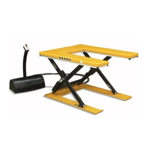 600kg/1t/1.5t/2t Electric Low Profile Scissor Lift Table U-Shape for Lifting Euro Pallet