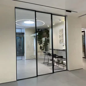 9. High Quality Interior Security Aluminium Sliding Glass Pivot Door Narrow Frame Easy-to-Clean for Living Room