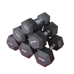 High Quality Hexagonal Dumbbells Commercial Gym Rubber Coated Hex Dumbbell Set