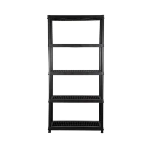 Black18 36*18*72inches 5 Tier Heavy Duty Plastic Shelving Unit, 150lbs Per Shelf, Modular Garage Rack Storage