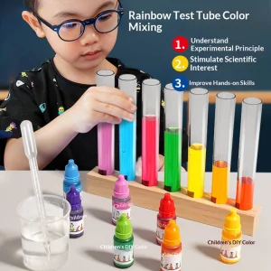 experimento químico de mezcla de colores
