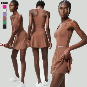 Vestido de Exercício Feminino com Shorts Embutidos