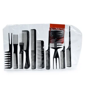 10pcs Set Plastic Hair Combs Salon Hairbrush Kit Anti-static Hair Comb Tool Set Custom LOGO OPP Bag Or OEM Plastic Comb In Kg