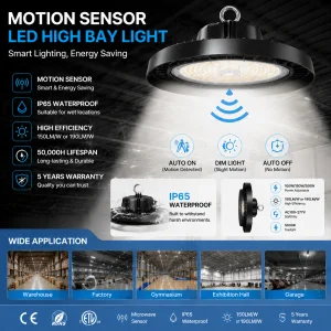 IP65 Waterproof Warehouse High Brightness 200W Ufo Hight Bay Light High Lumens Commercial Lighting High Bay Industrial Lighting